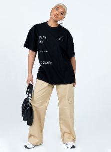 Recording Oversize Tee Black sold by Princess Polly