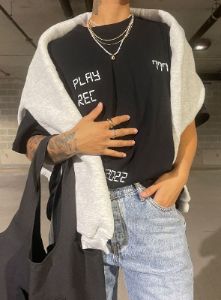 Recording Oversize Tee Black sold by Princess Polly