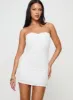 Irena Broderie Strapless Mini Dress White sold by Princess Polly