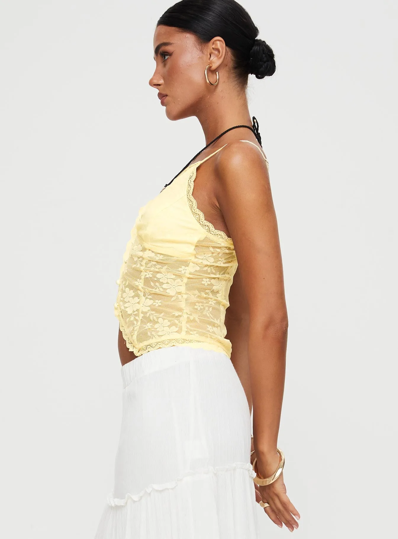 Juliana Top Light Yellow Lace sold by Princess Polly product image thumbnail 4