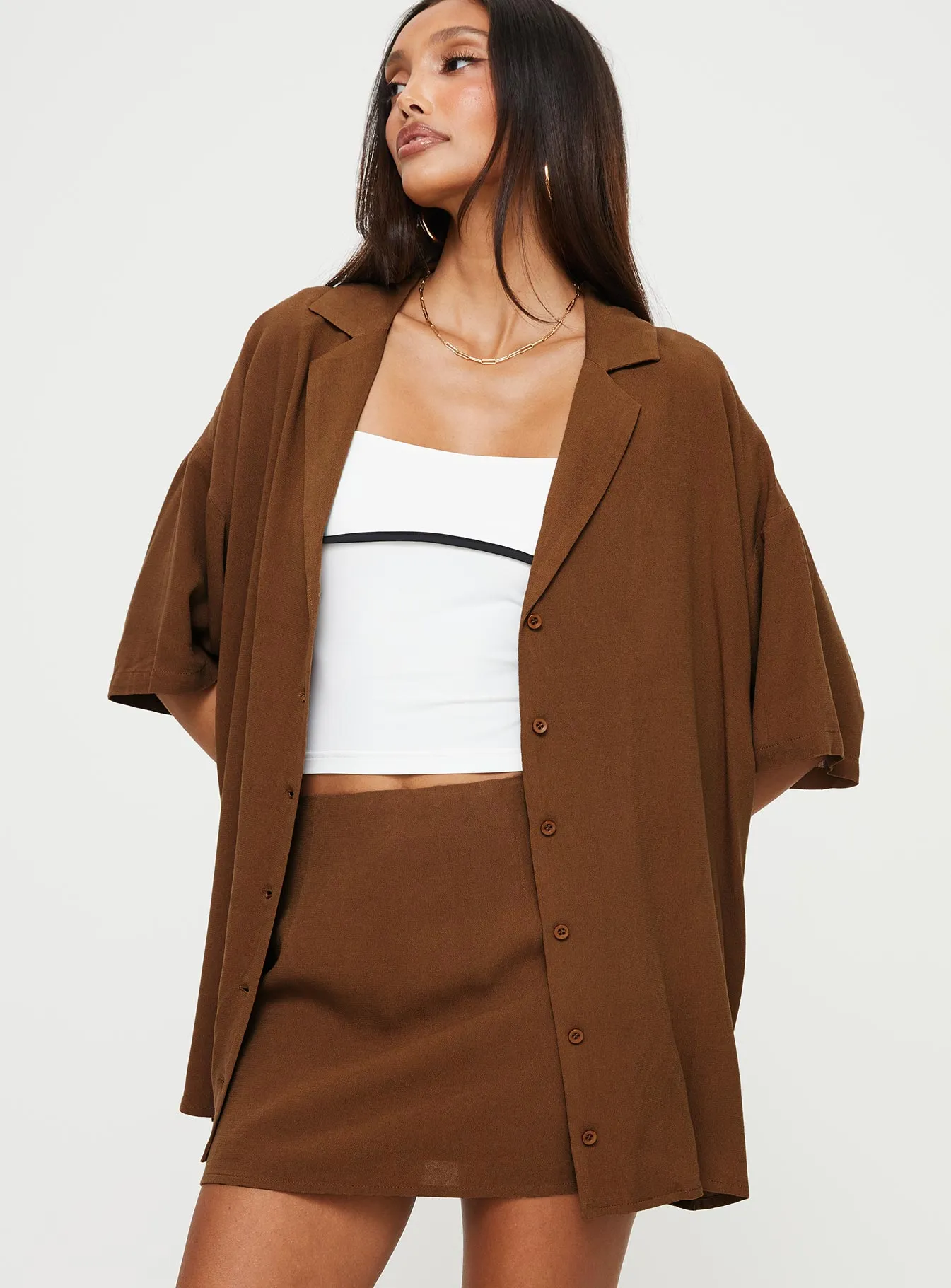 Caraliia Shirt Brown sold by Princess Polly product image thumbnail 2