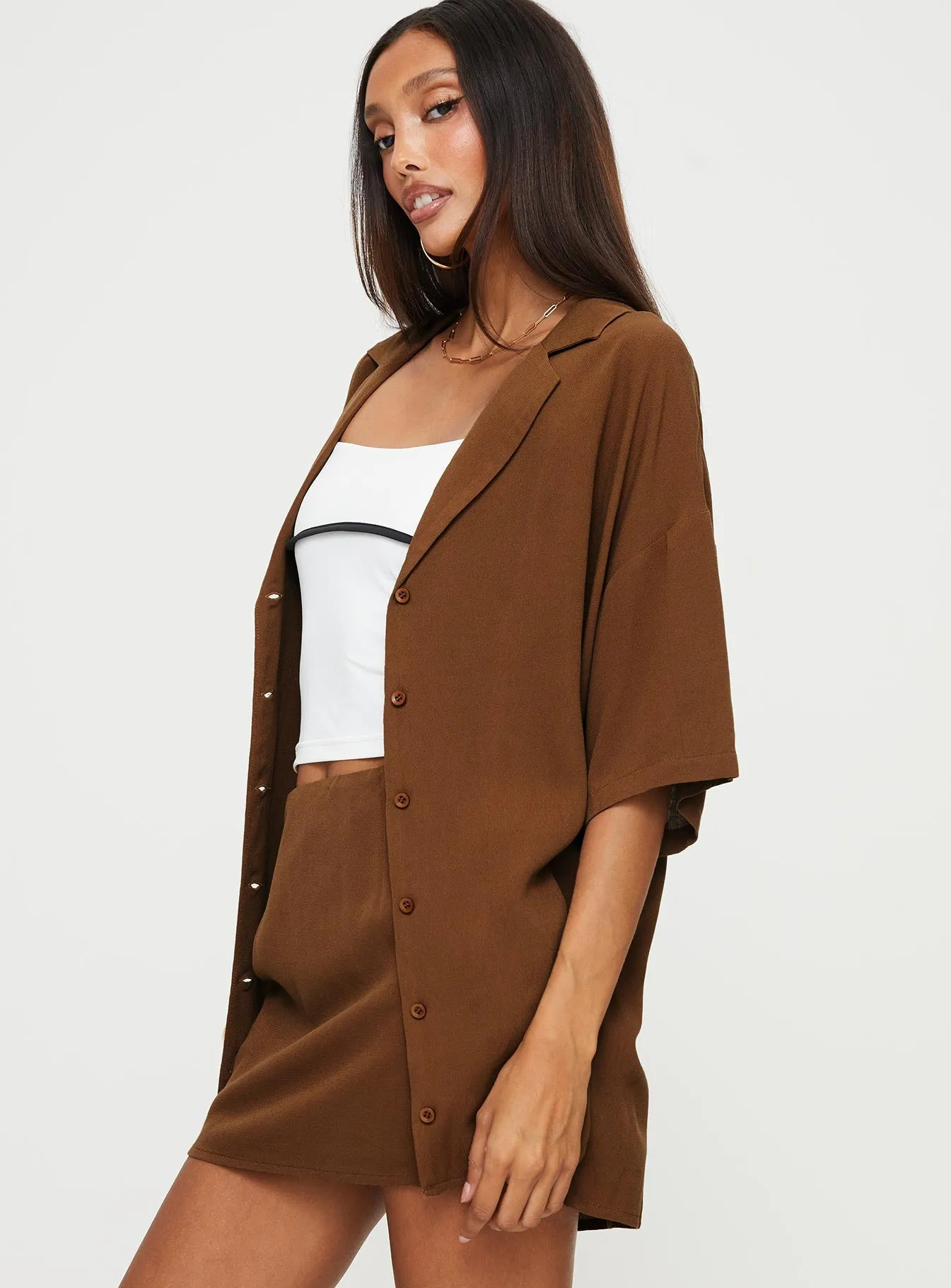 Caraliia Shirt Brown sold by Princess Polly product image thumbnail 4