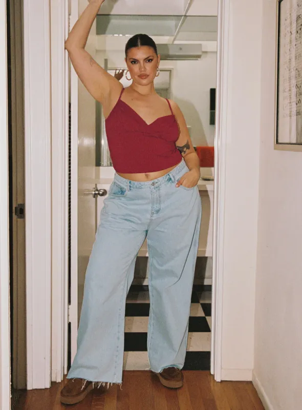Arlington Straight Leg Denim Jeans Light Wash Curve sold by Princess Polly