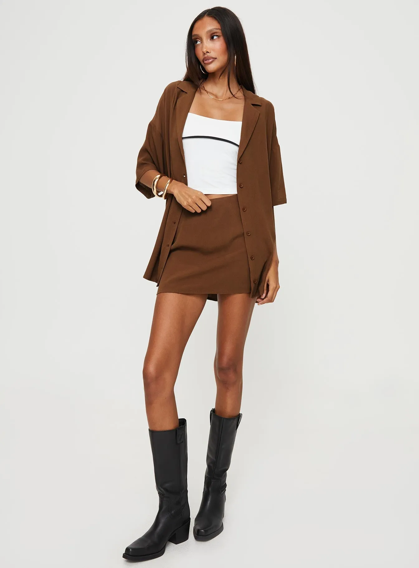 Caraliia Shirt Brown sold by Princess Polly product image thumbnail 3