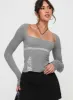 Noir Long Sleeve Top Grey sold by Princess Polly
