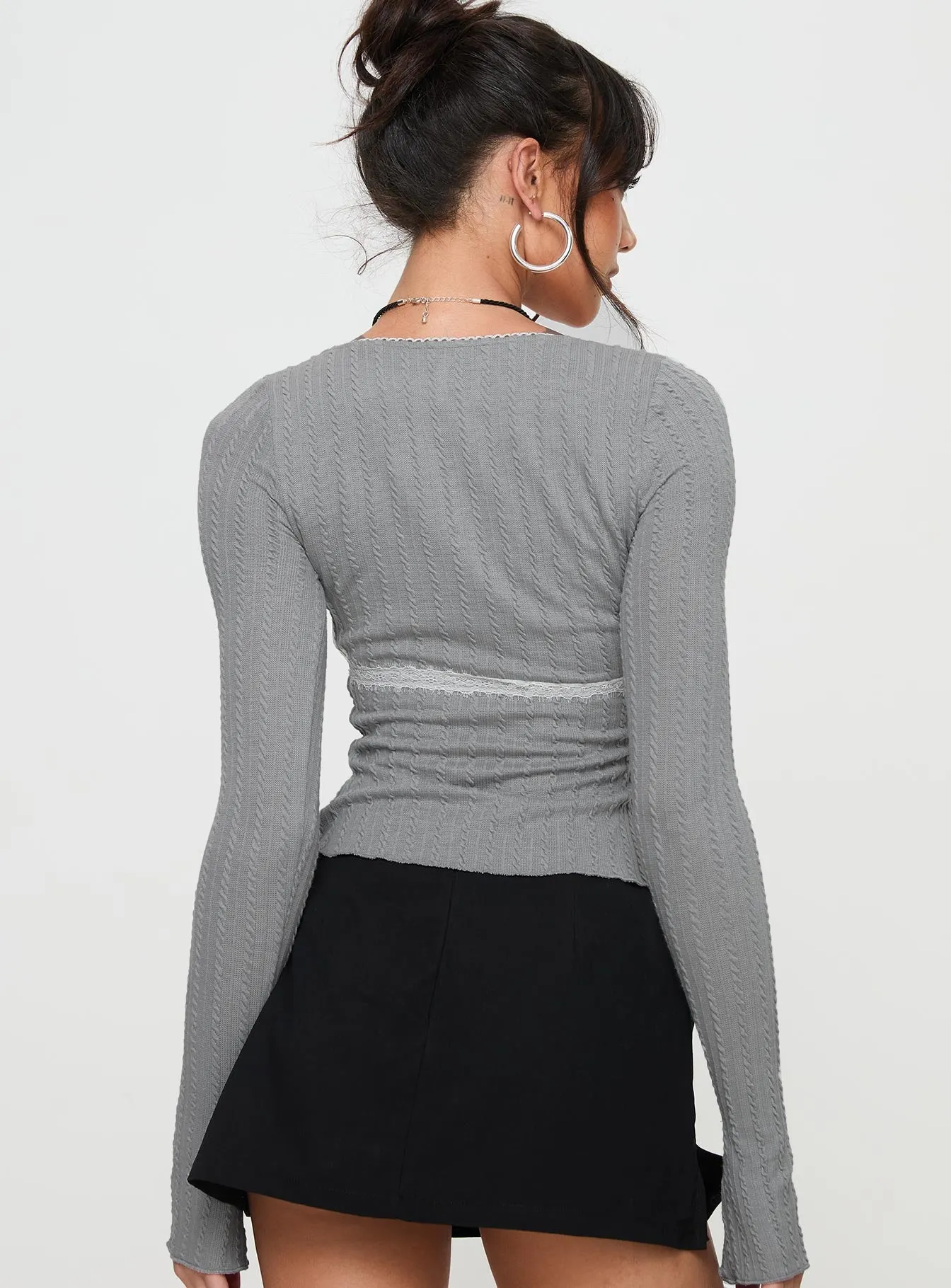 Noir Long Sleeve Top Grey sold by Princess Polly product image thumbnail 5