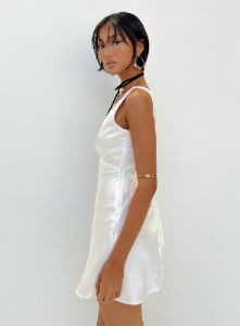 Nellie Mini Dress White Satin sold by Princess Polly