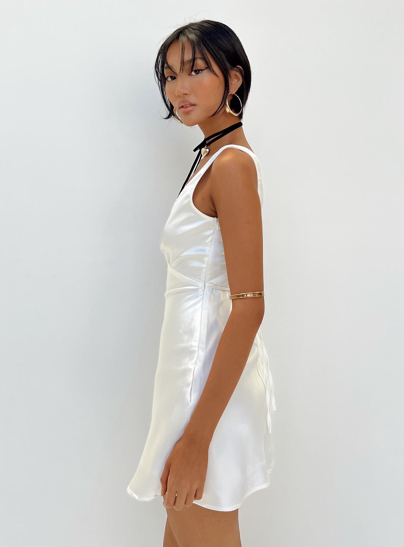Nellie Mini Dress White Satin sold by Princess Polly product image thumbnail 5