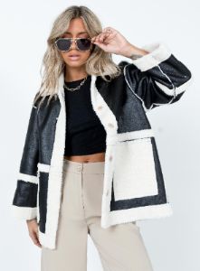 Lexie Faux Leather Jacket Black sold by Princess Polly
