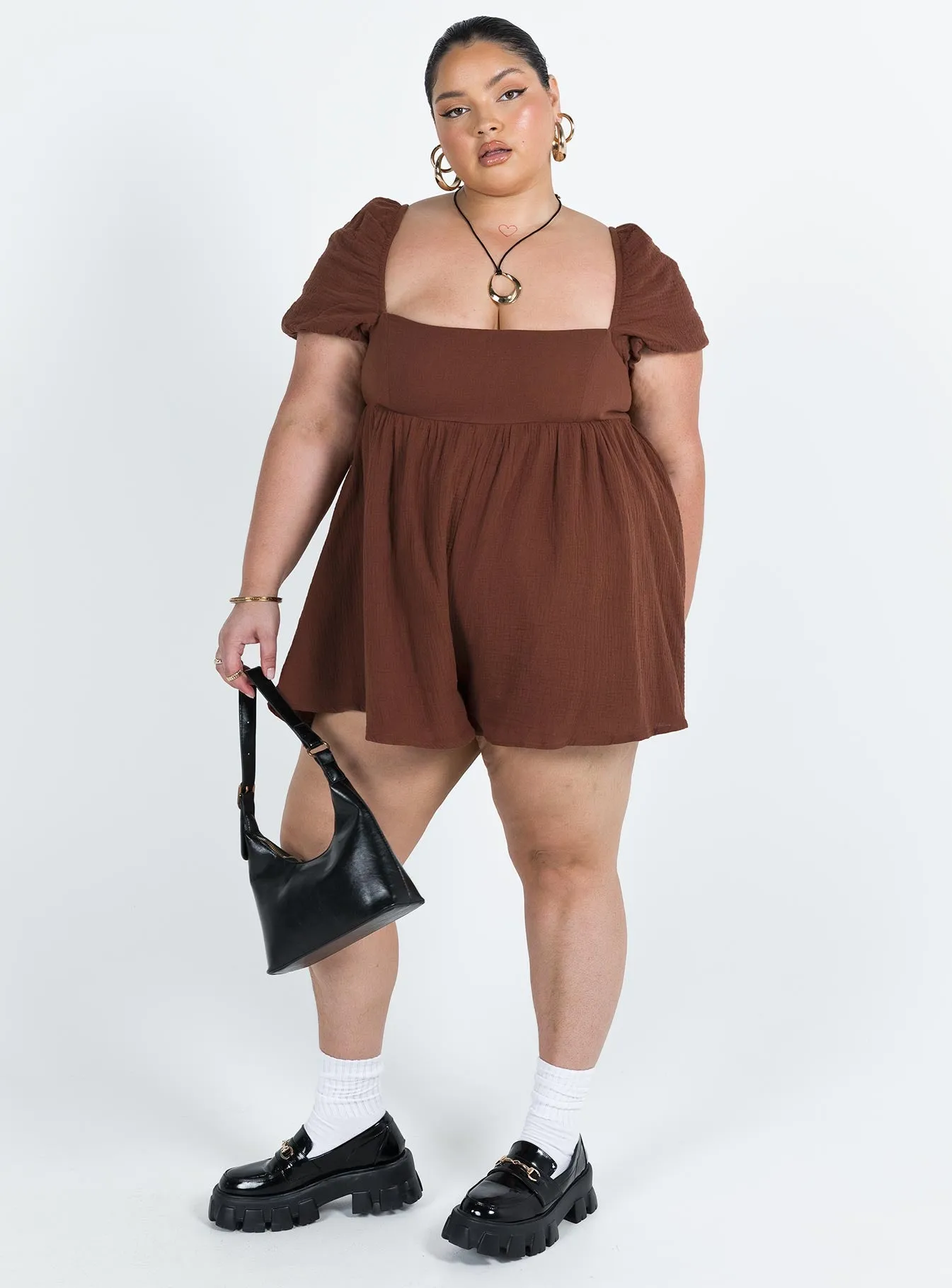 Lorna Romper Brown Curve sold by Princess Polly product image thumbnail 3