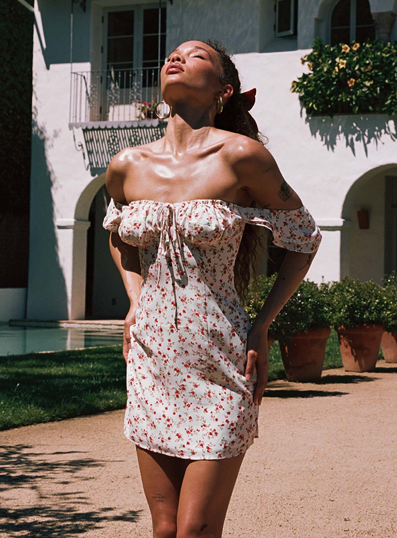open lace back dress PRINCESS POLLY ORTEGA MINI DRESS LOW IMPACT