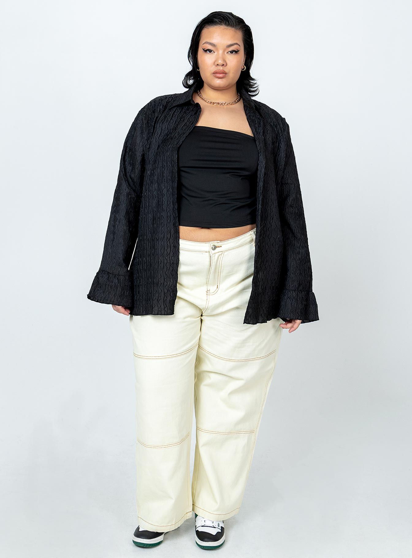 Chrisley Shirt Black Curve sold by Princess Polly product image thumbnail 3