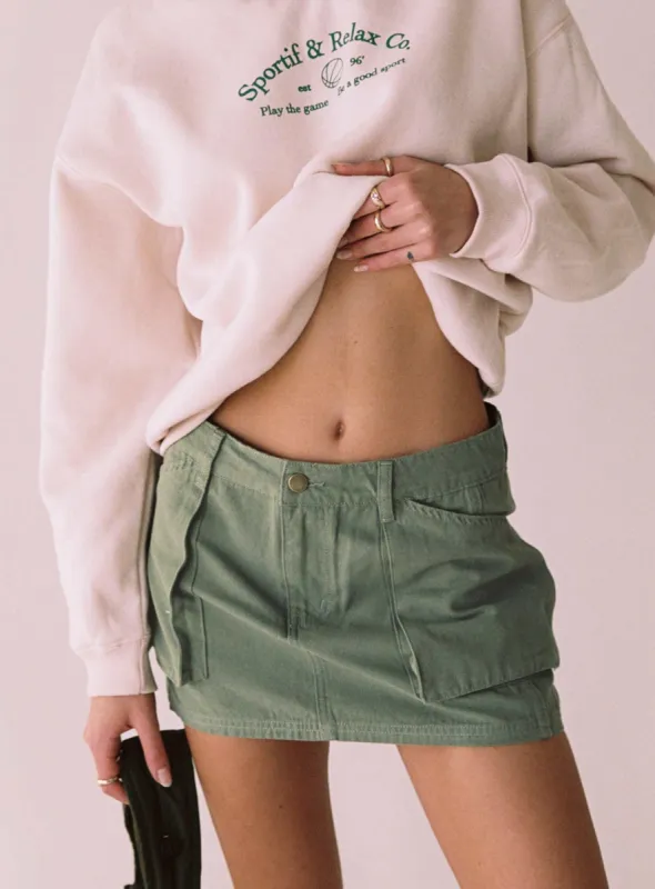 Leni Cargo Mini Skirt Khaki sold by Princess Polly
