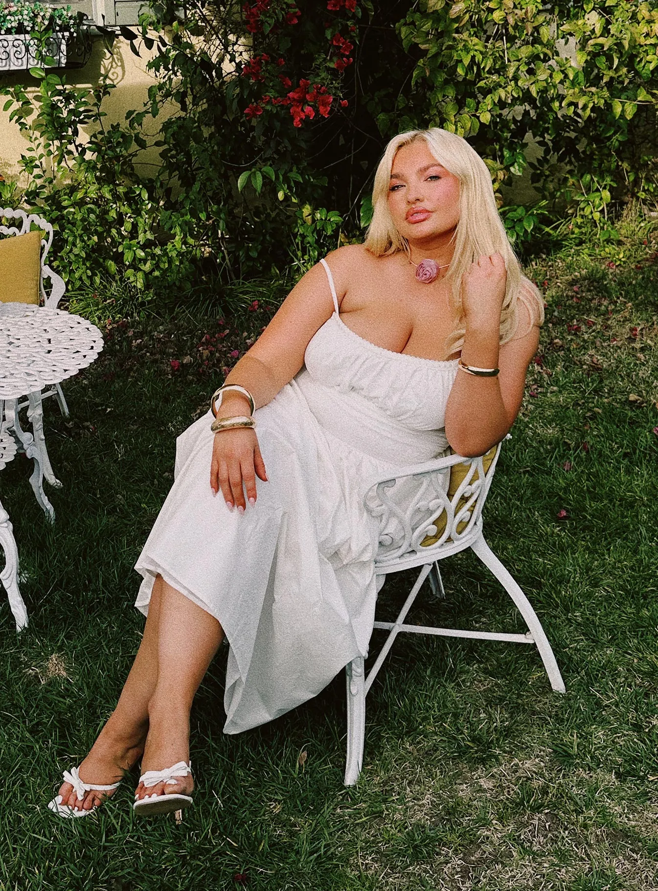 Naria Maxi Dress White Curve sold by Princess Polly