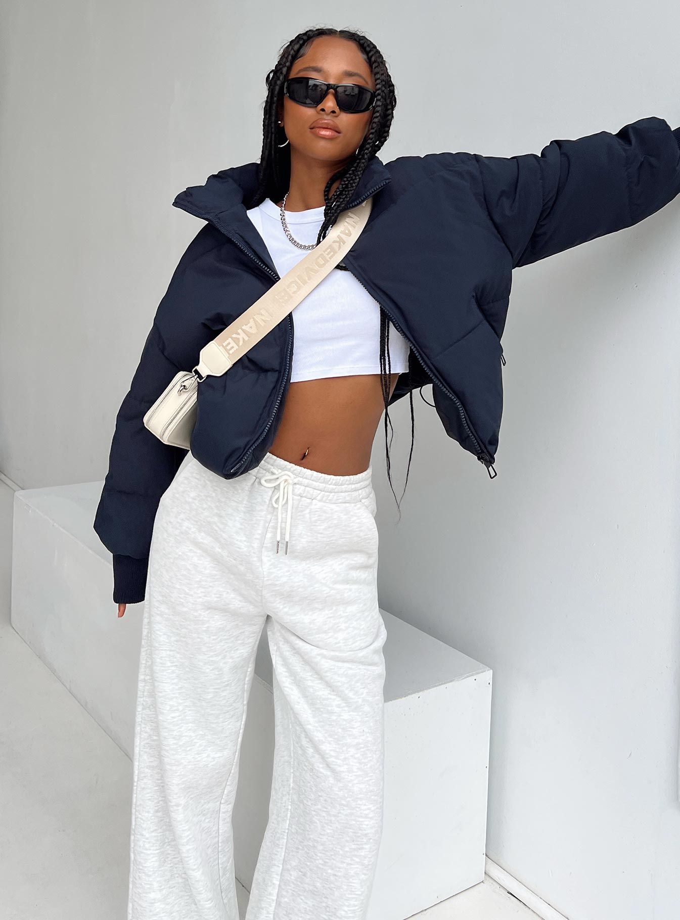 Abe Puffer Jacket Navy sold by Princess Polly product image thumbnail 2