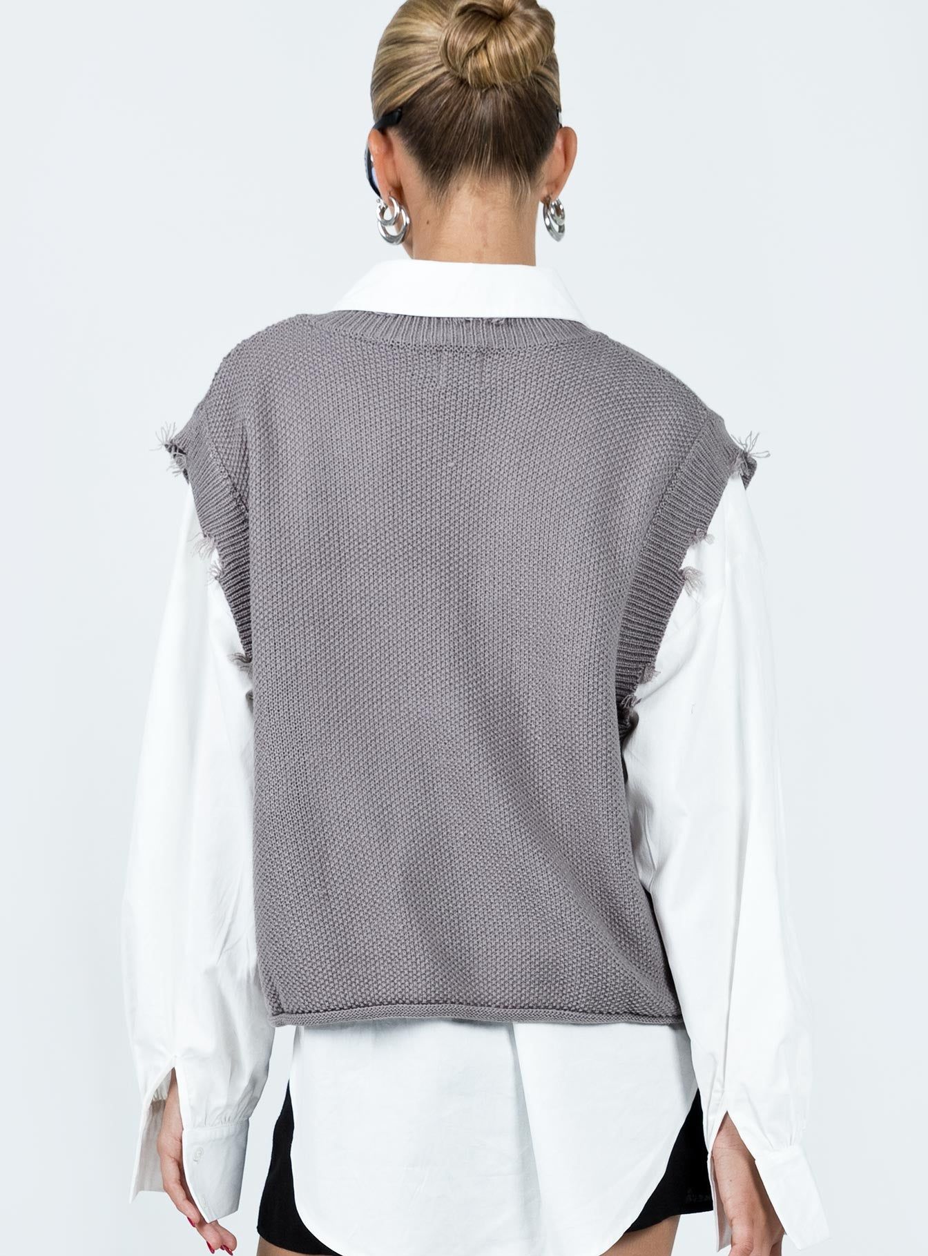 Adler Knit Vest Grey sold by Princess Polly product image thumbnail 5