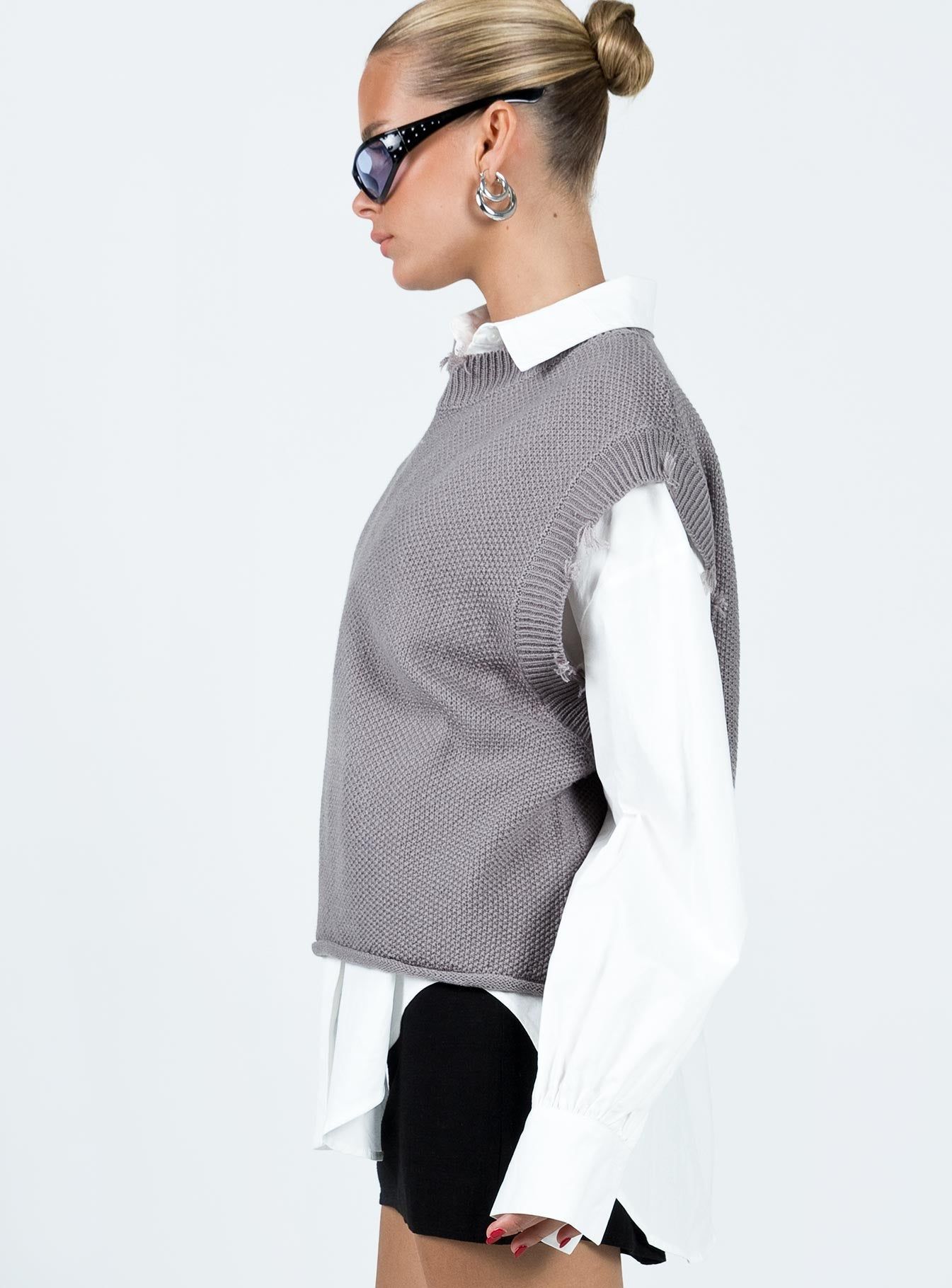 Adler Knit Vest Grey sold by Princess Polly product image thumbnail 4