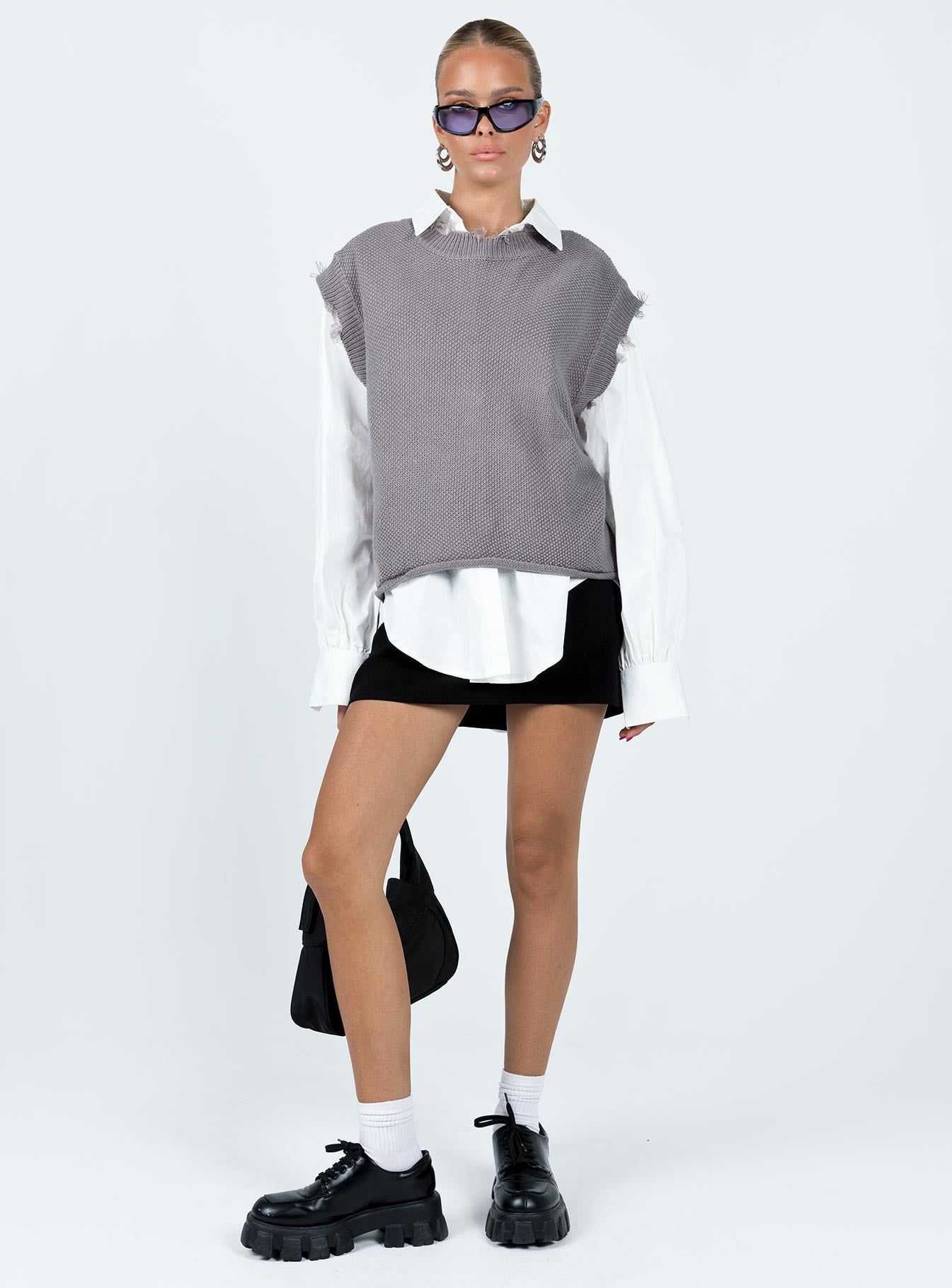 Adler Knit Vest Grey sold by Princess Polly product image thumbnail 3