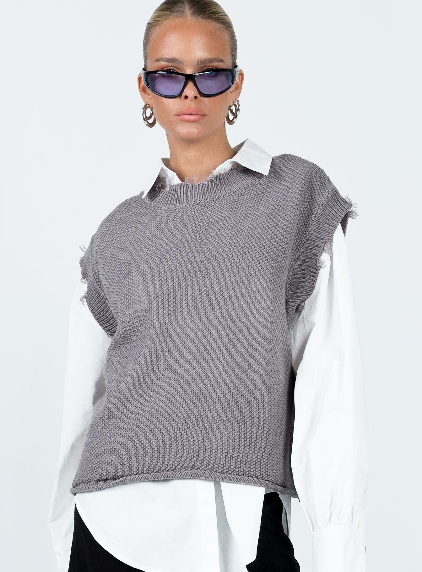 Adler Knit Vest Grey sold by Princess Polly product image thumbnail 2