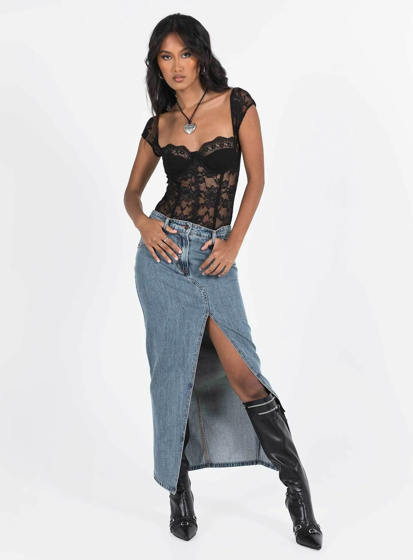 Cadrot Lace Bodysuit Black sold by Princess Polly product image thumbnail 4