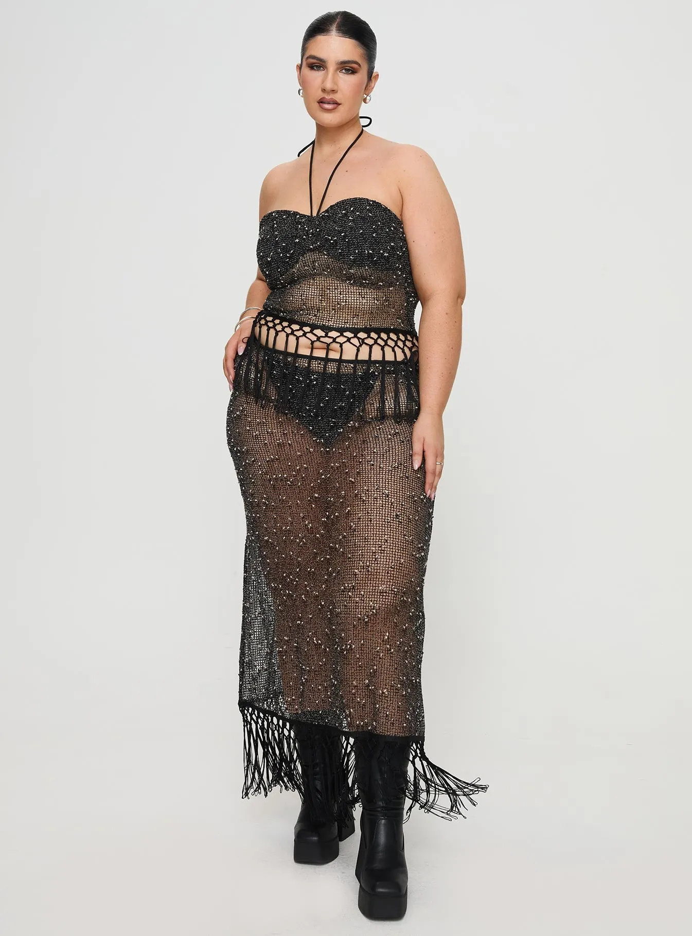 Alnet Maxi Skirt Black Curve sold by Princess Polly product image thumbnail 2