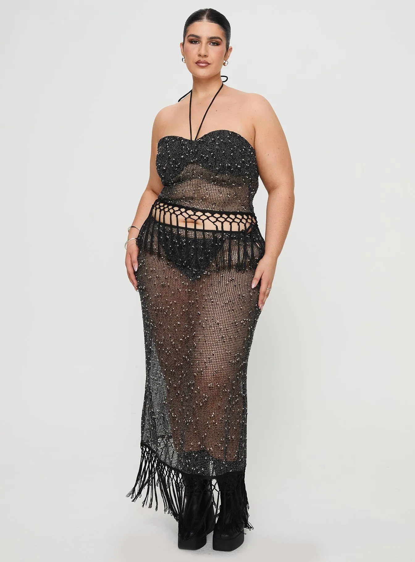 Alnet Maxi Skirt Black Curve sold by Princess Polly product image thumbnail 3