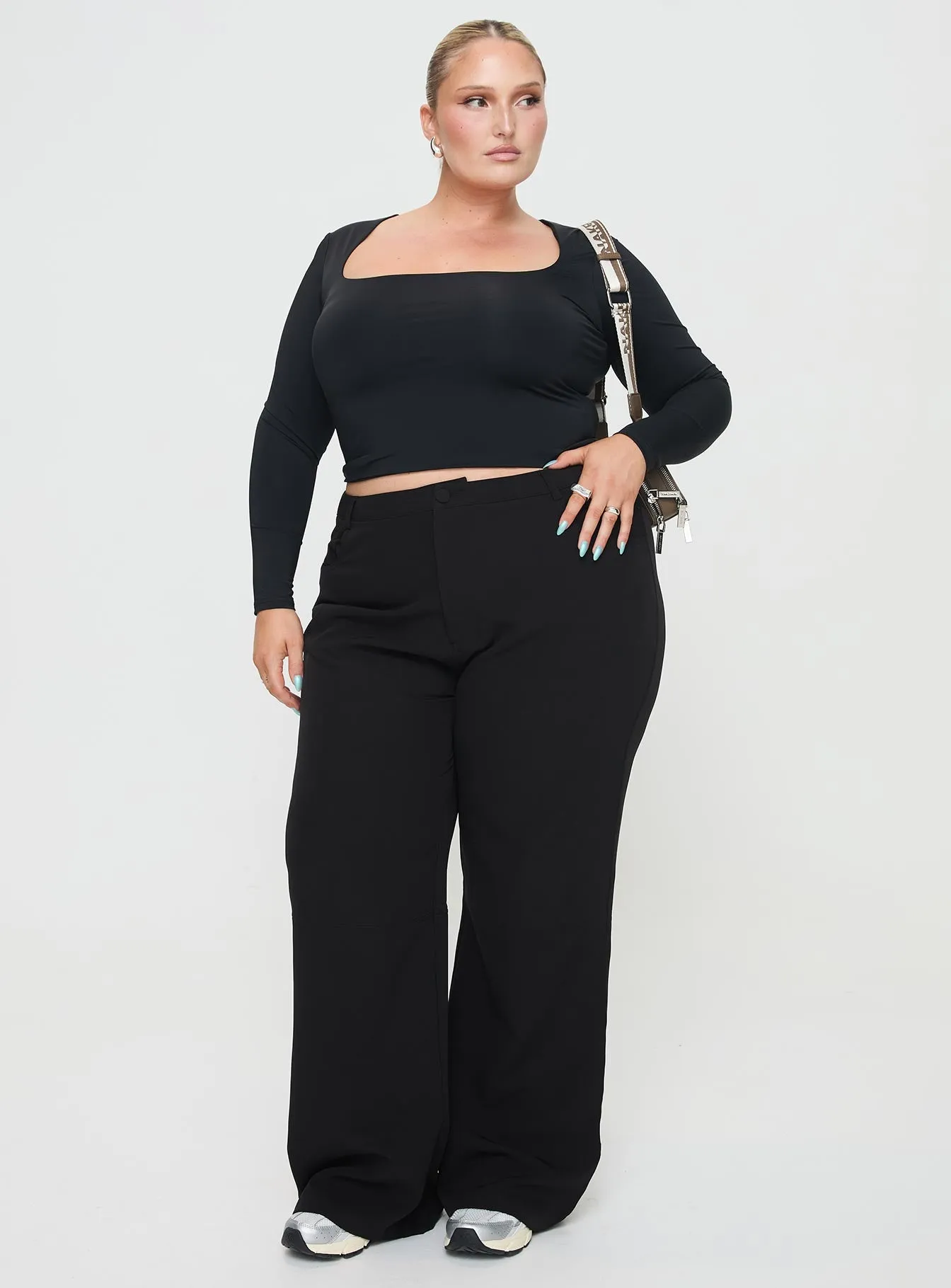 Back In Time Long Sleeve Top Black Curve sold by Princess Polly product image thumbnail 3