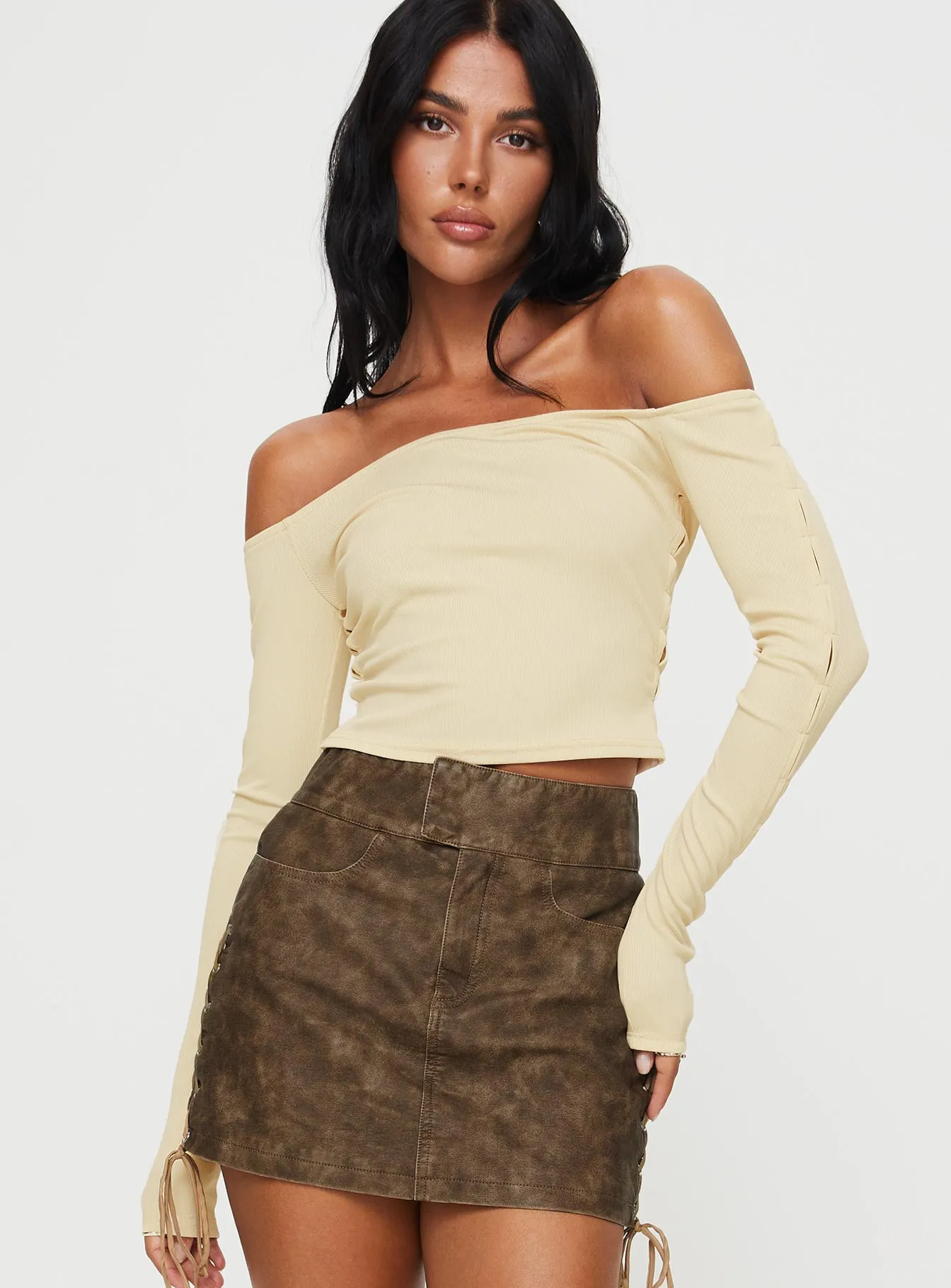 Castano Off The Shoulder Top Beige sold by Princess Polly product image thumbnail 2