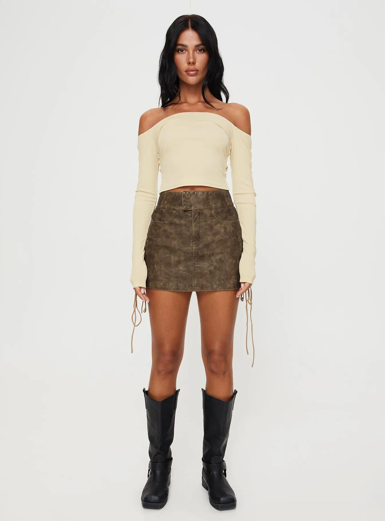 Castano Off The Shoulder Top Beige sold by Princess Polly product image thumbnail 3