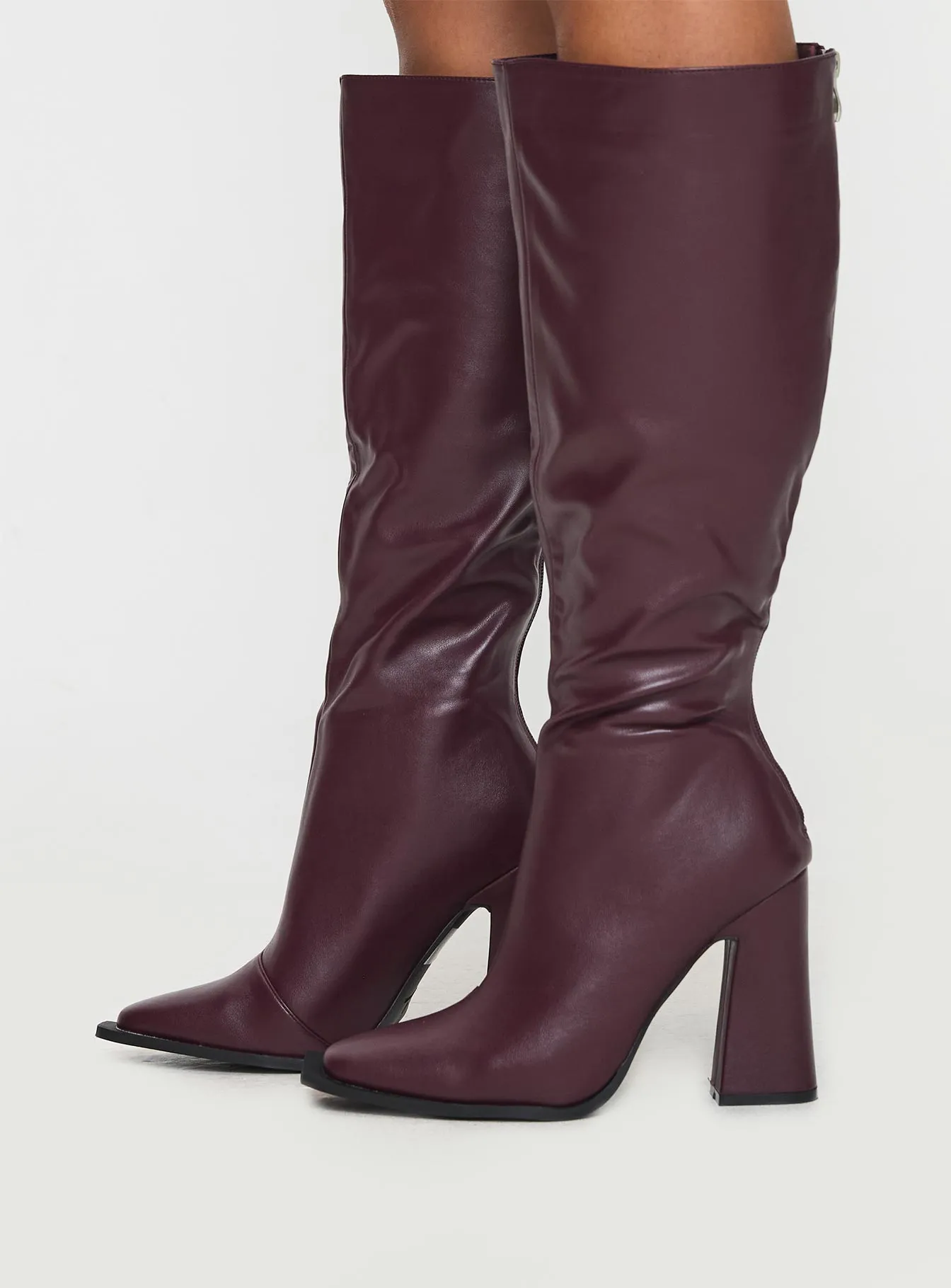 Keeley Boots Matte Burgundy sold by Princess Polly product image thumbnail 3