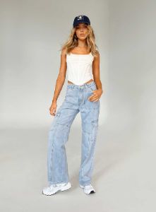 Vincent Cargo Jean Denim sold by Princess Polly