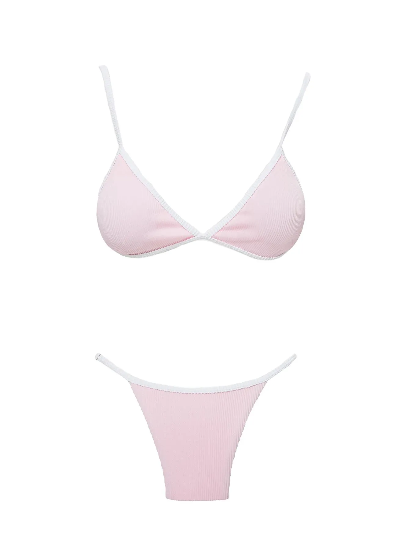 Olivia Adjustable Triangle Bikini Top Pink / White sold by Princess Polly product image thumbnail 5