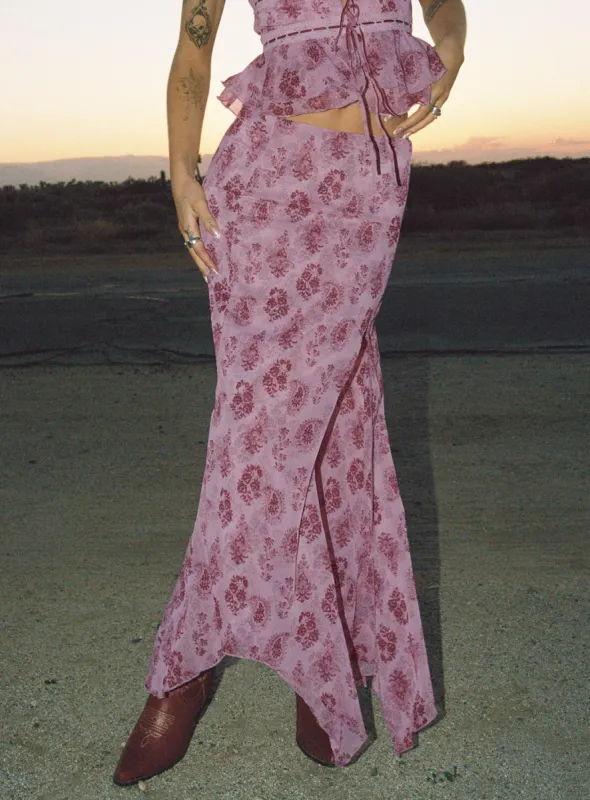 Nikolise Maxi Skirt Purple Petite sold by Princess Polly