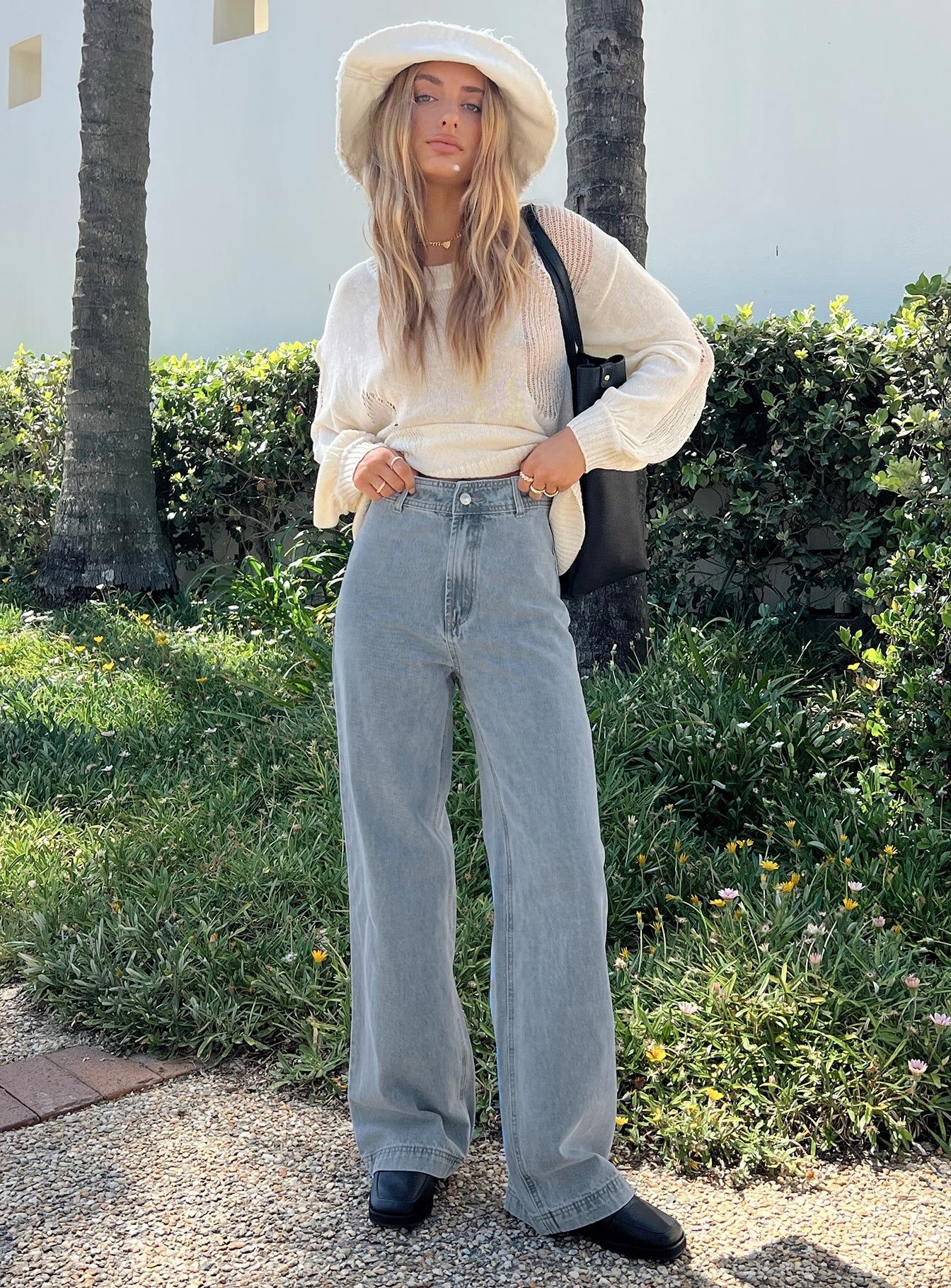 Tari Wide Leg Jeans Light Wash Denim sold by Princess Polly