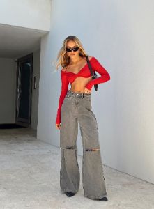 Dami Wide Leg Jeans Black sold by Princess Polly