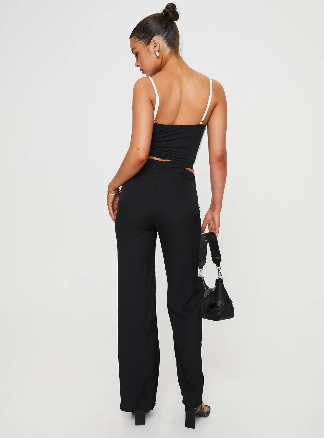 Arino Asymmetric Waistband Pants Black sold by Princess Polly product image thumbnail 5