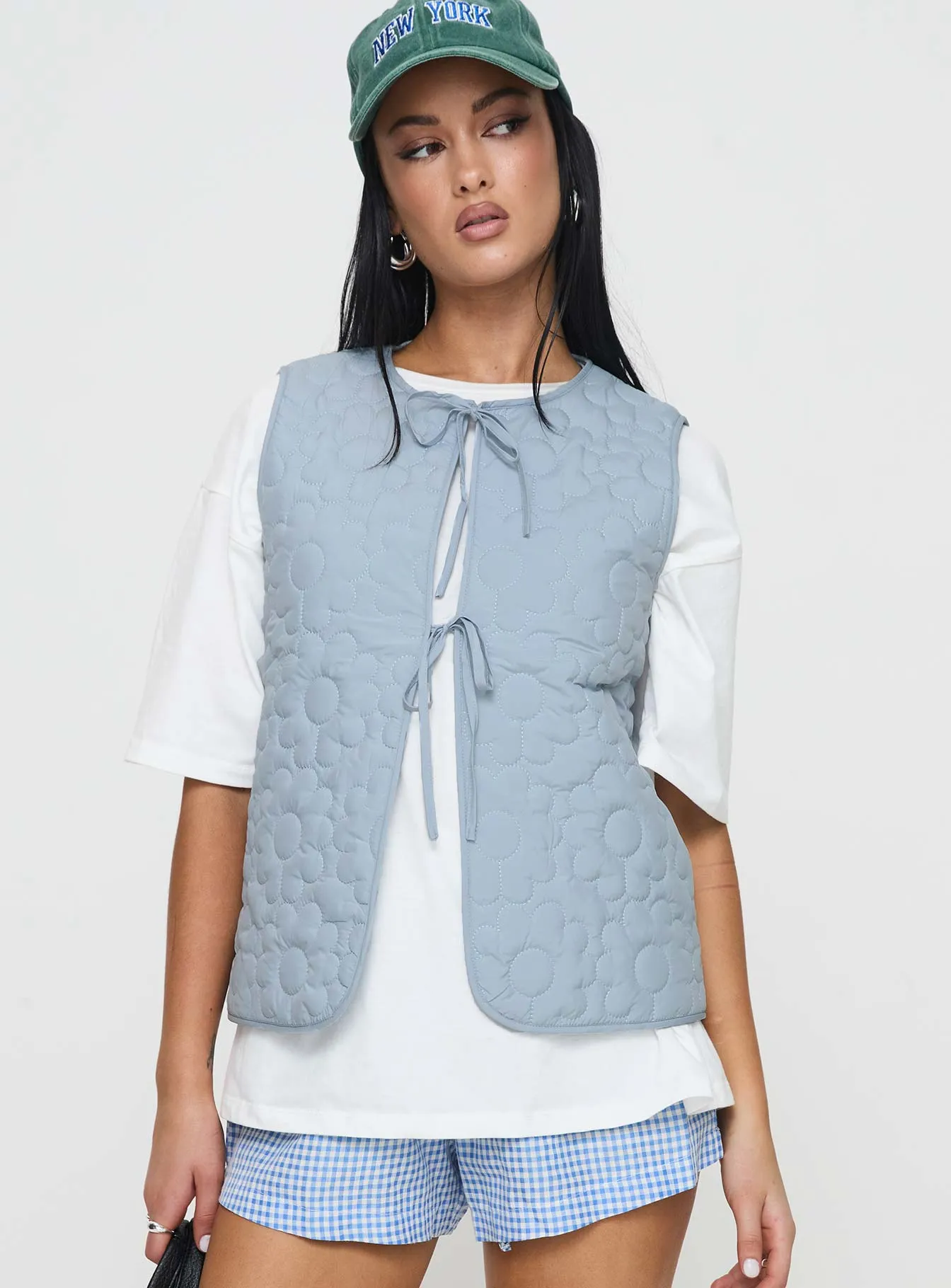 Frostwind Quilted Vest Blue sold by Princess Polly