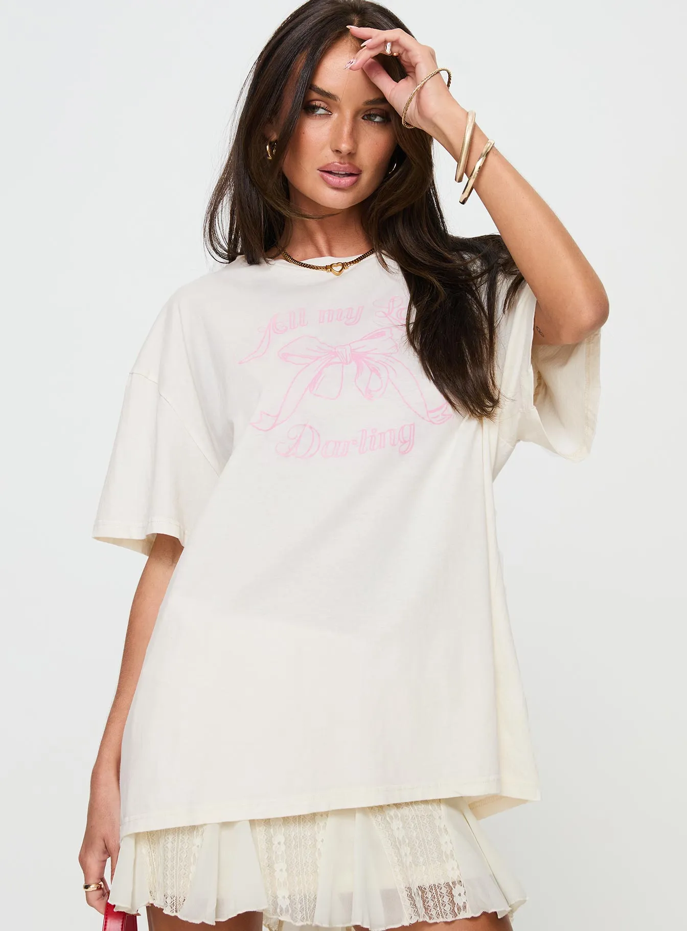All My Love Bow Tee White sold by Princess Polly product image thumbnail 2