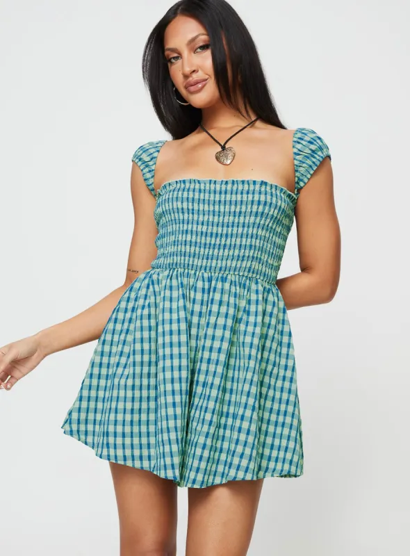 Lillis Romper Green Check sold by Princess Polly