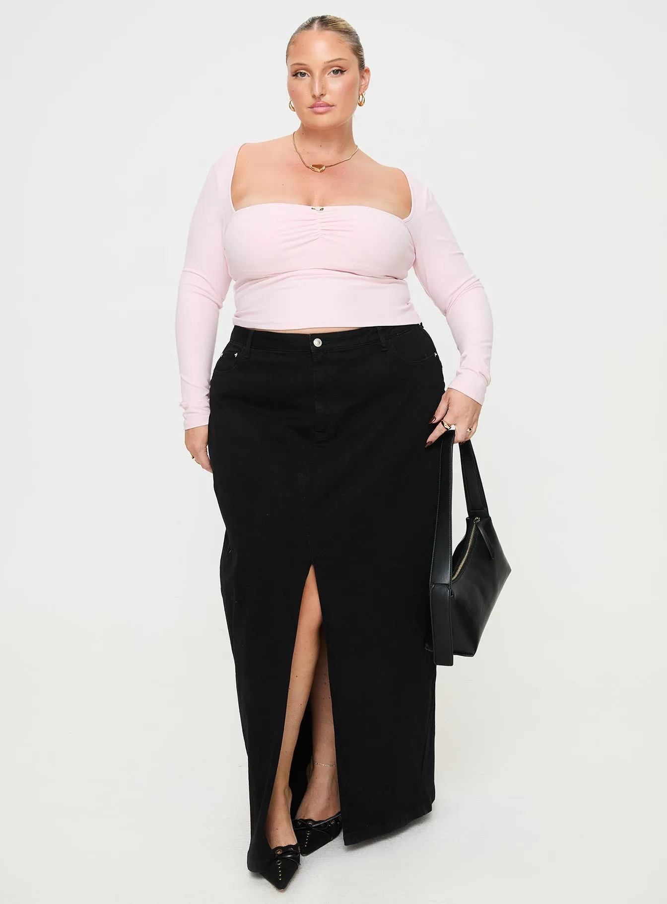 Adella Long Sleeve Top Pink Curve sold by Princess Polly product image thumbnail 3