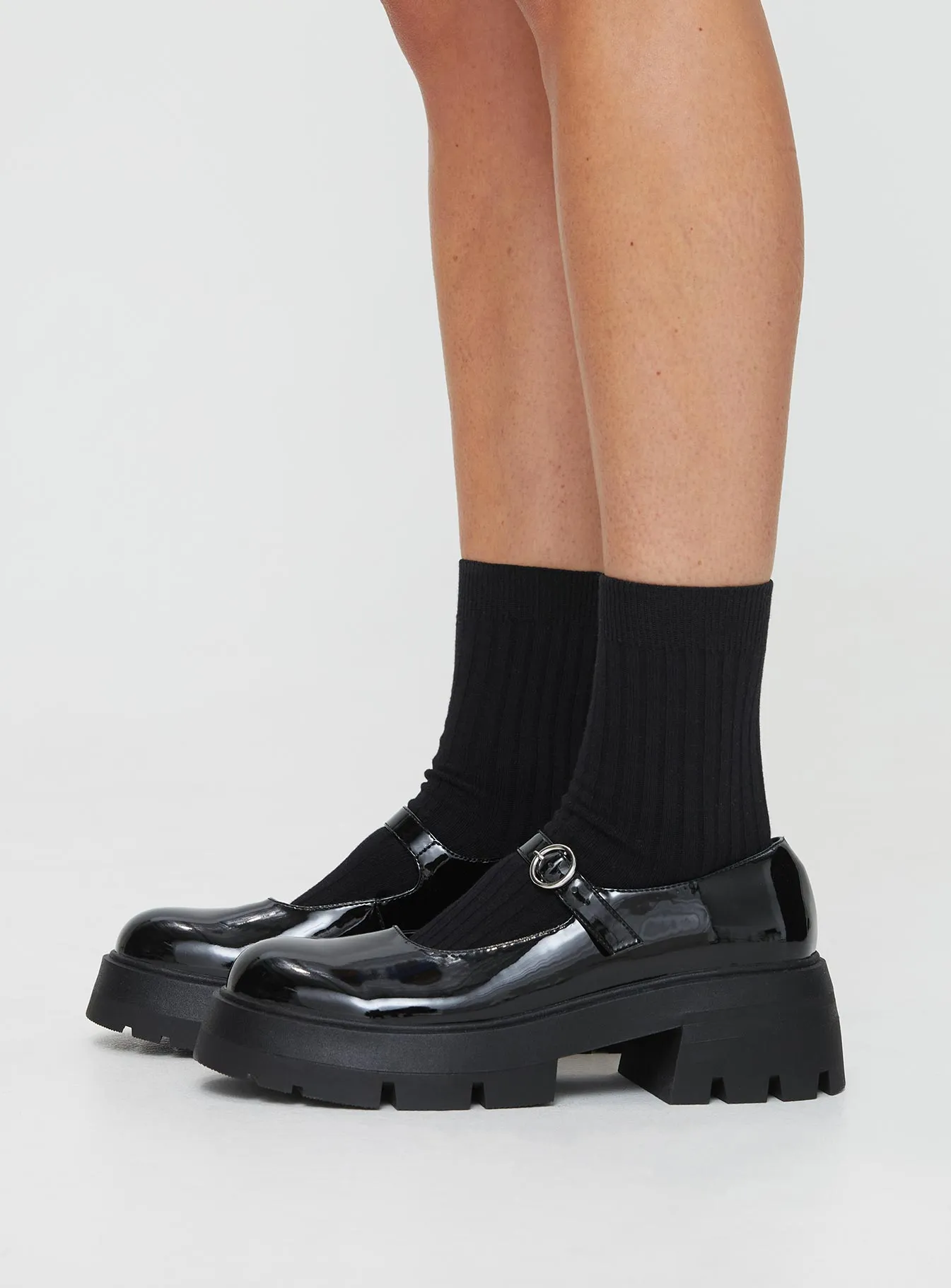 Ellie Mary Jane Heels Black Patent sold by Princess Polly product image thumbnail 3