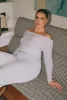 Tagula Off The Shoulder Top Grey Curve sold by Princess Polly