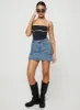 Maberley Denim Mini Skirt Mid Wash sold by Princess Polly