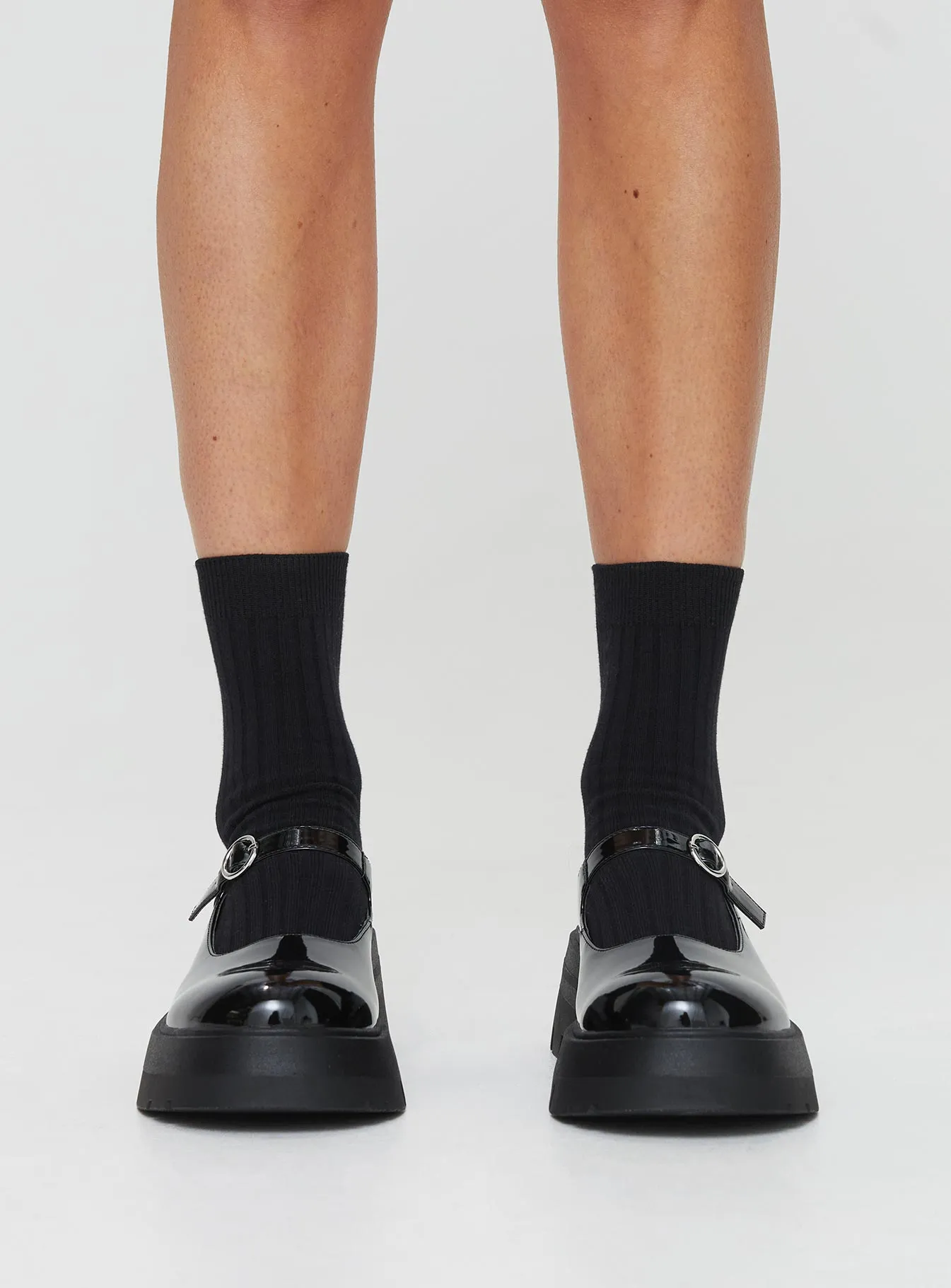 Ellie Mary Jane Heels Black Patent sold by Princess Polly product image thumbnail 2