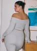 Tagula Off The Shoulder Top Grey Curve sold by Princess Polly