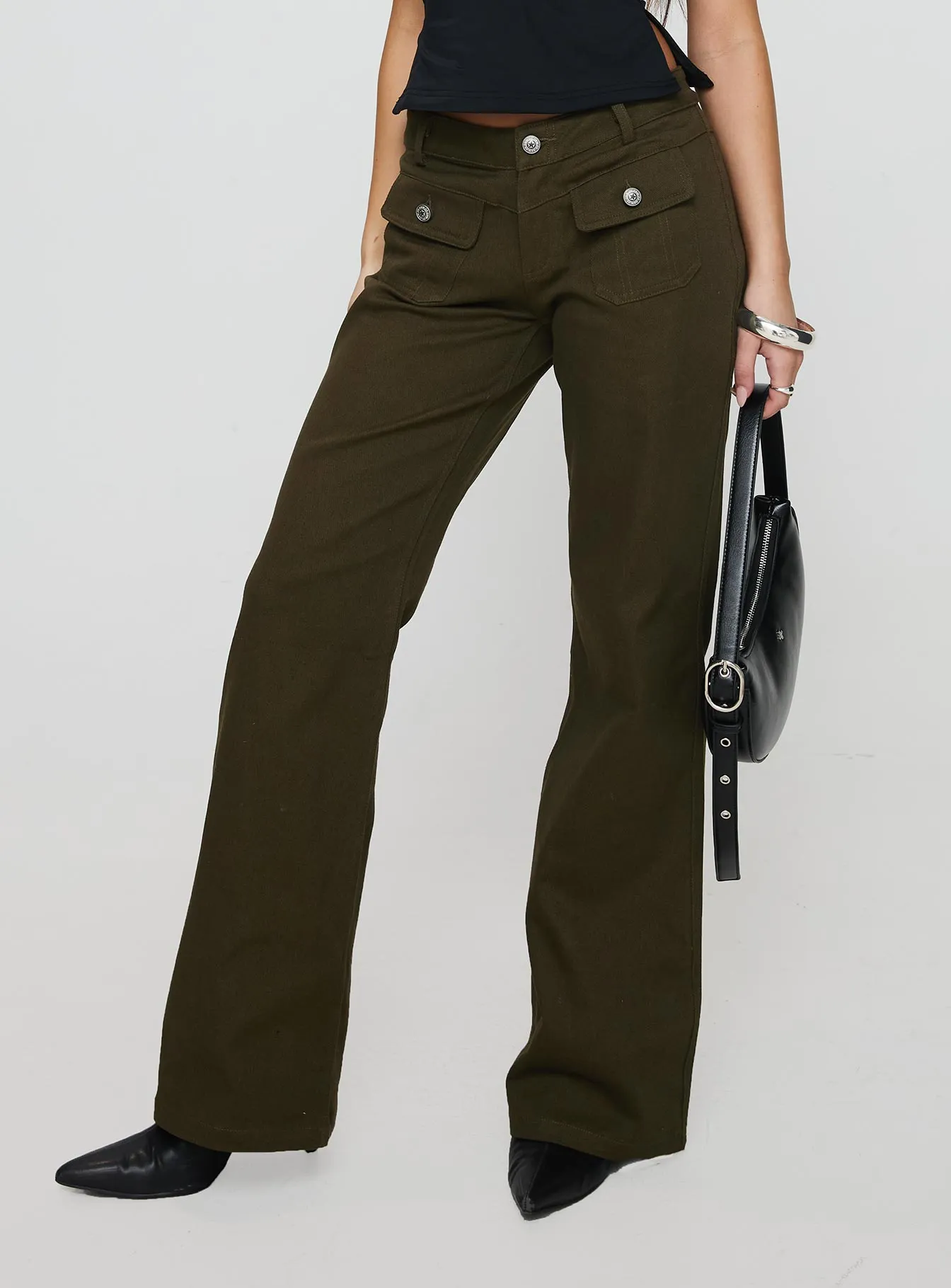 Benicale Low Rise Cargo Pants Olive sold by Princess Polly product image thumbnail 2