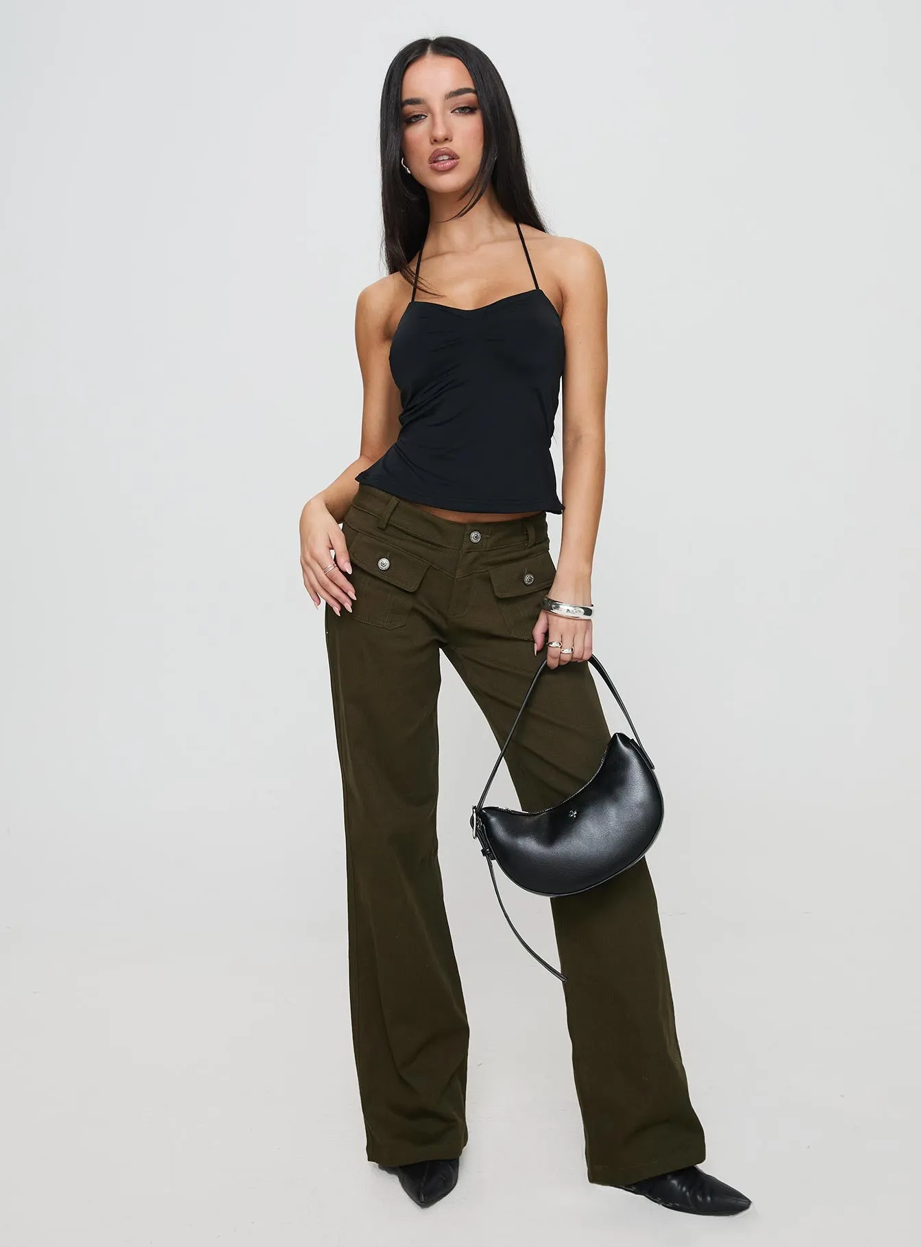 Benicale Low Rise Cargo Pants Olive sold by Princess Polly product image thumbnail 3