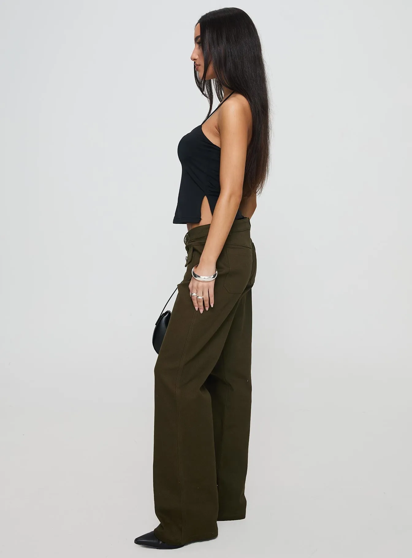 Benicale Low Rise Cargo Pants Olive sold by Princess Polly product image thumbnail 4