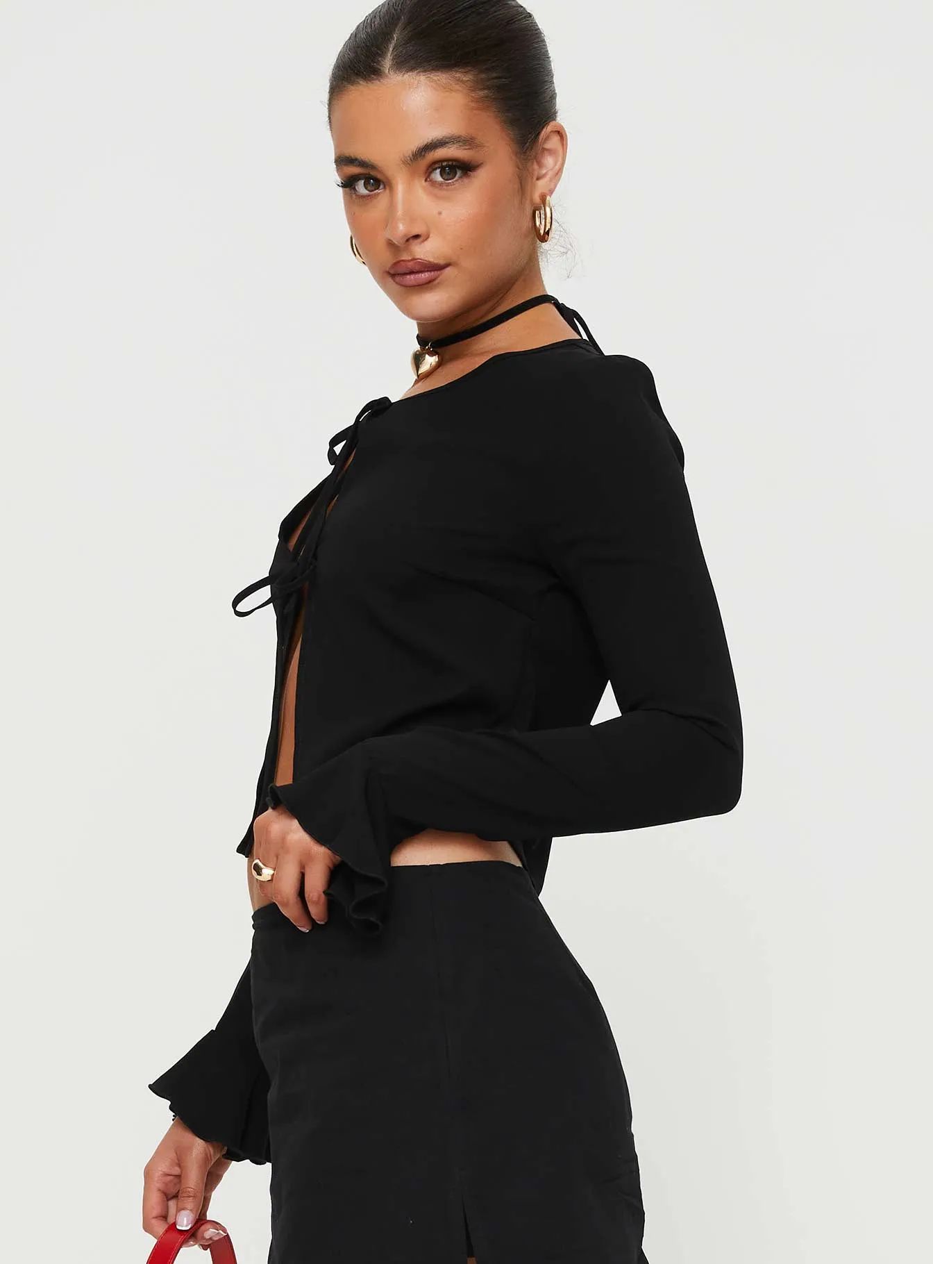 Bowden Long Sleeve Top Black sold by Princess Polly product image thumbnail 4