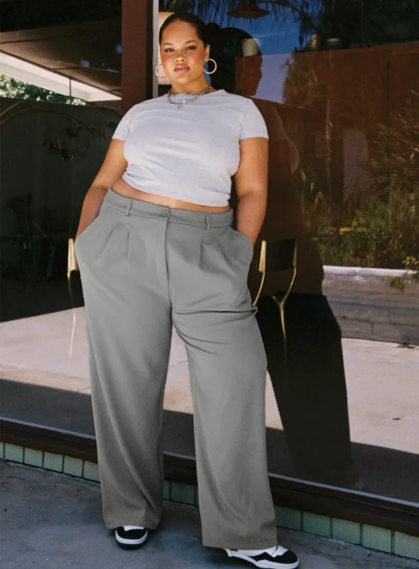 Archer Pants Light Grey Curve sold by Princess Polly